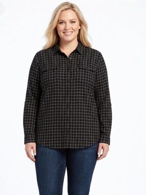 Laura Scott size XLarge black button down shirt